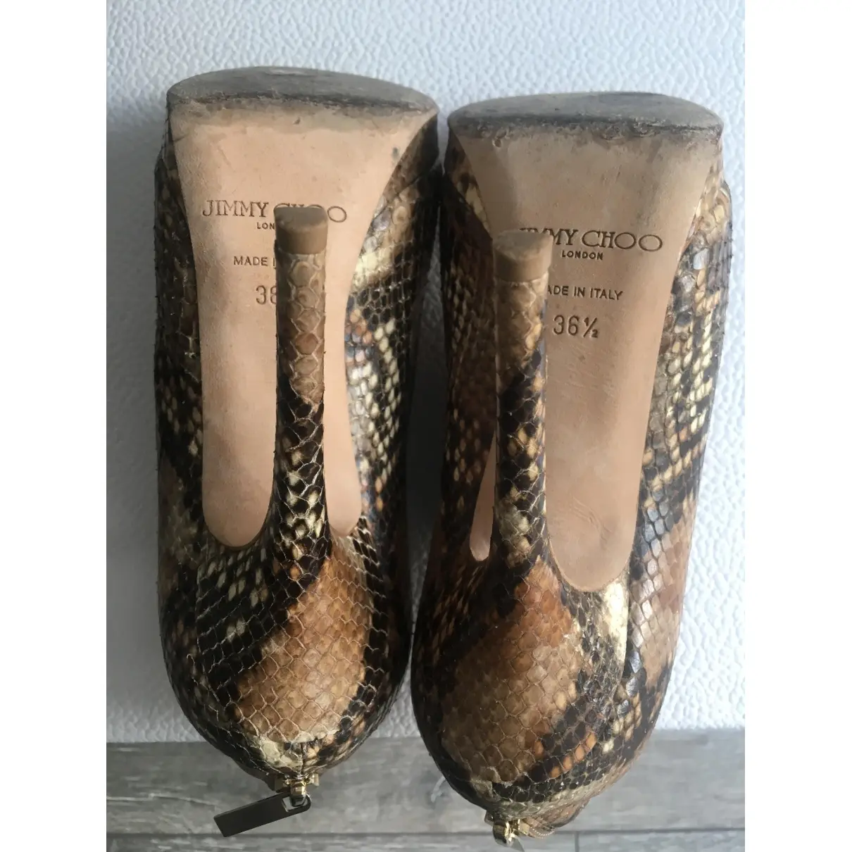 Exotic leathers open toe boots Jimmy Choo