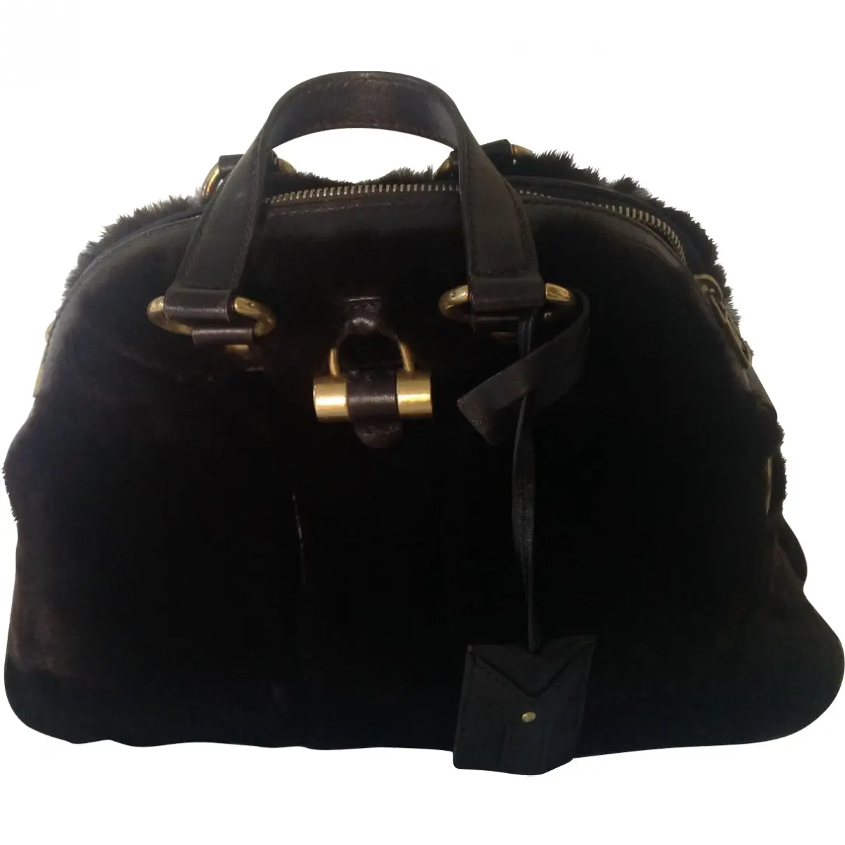 Brown Fur Handbag Muse Yves Saint Laurent