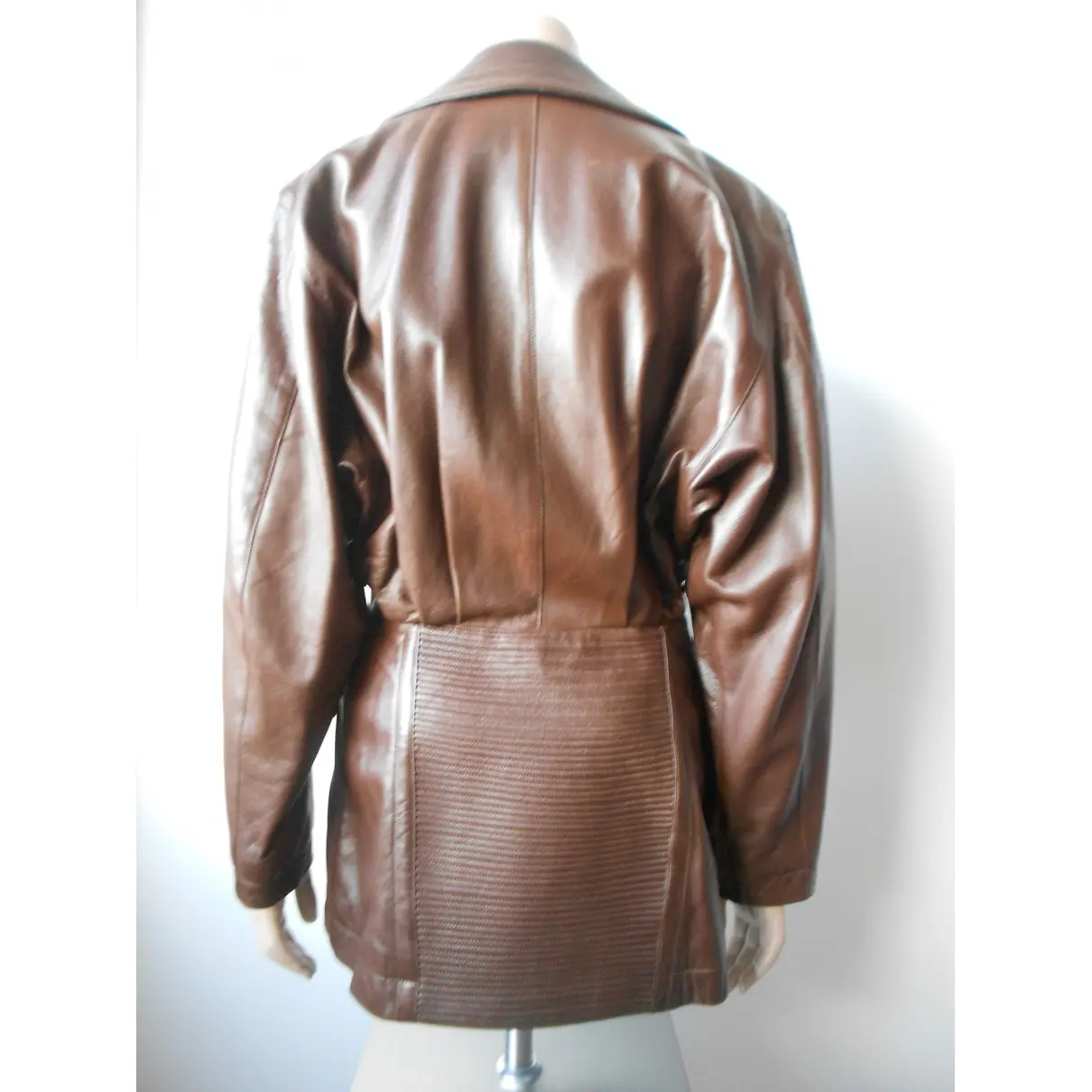 Leather peacoat Alaïa