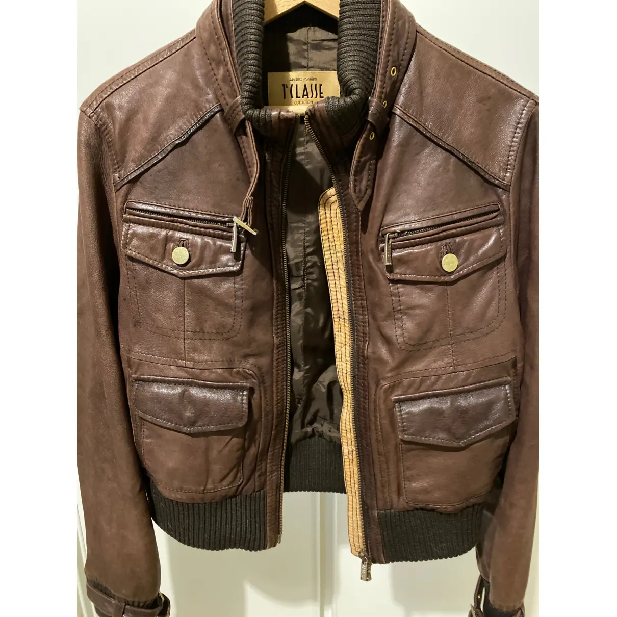 Leather short vest ALVIERO MARTINI - Vintage