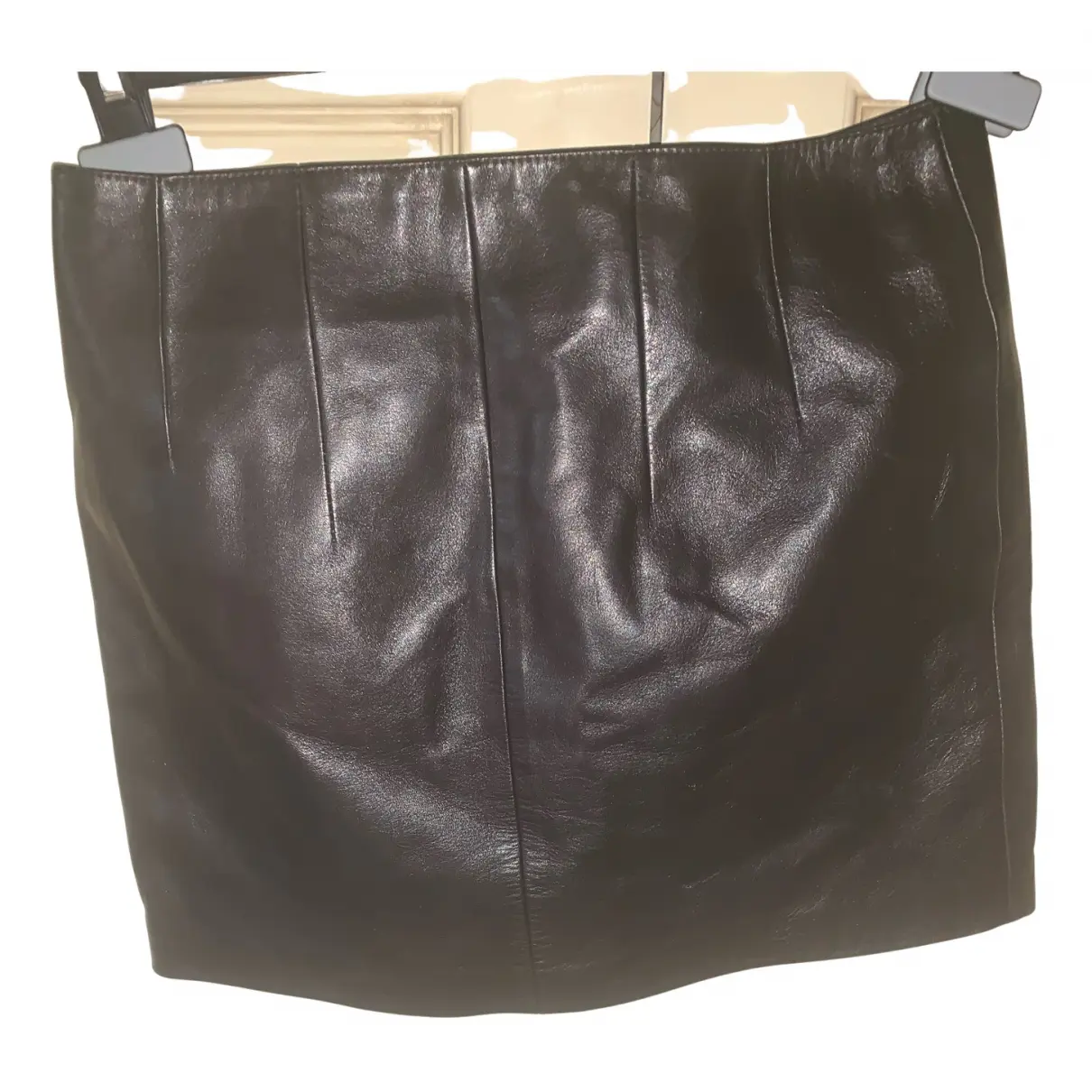 Leather mini skirt APC
