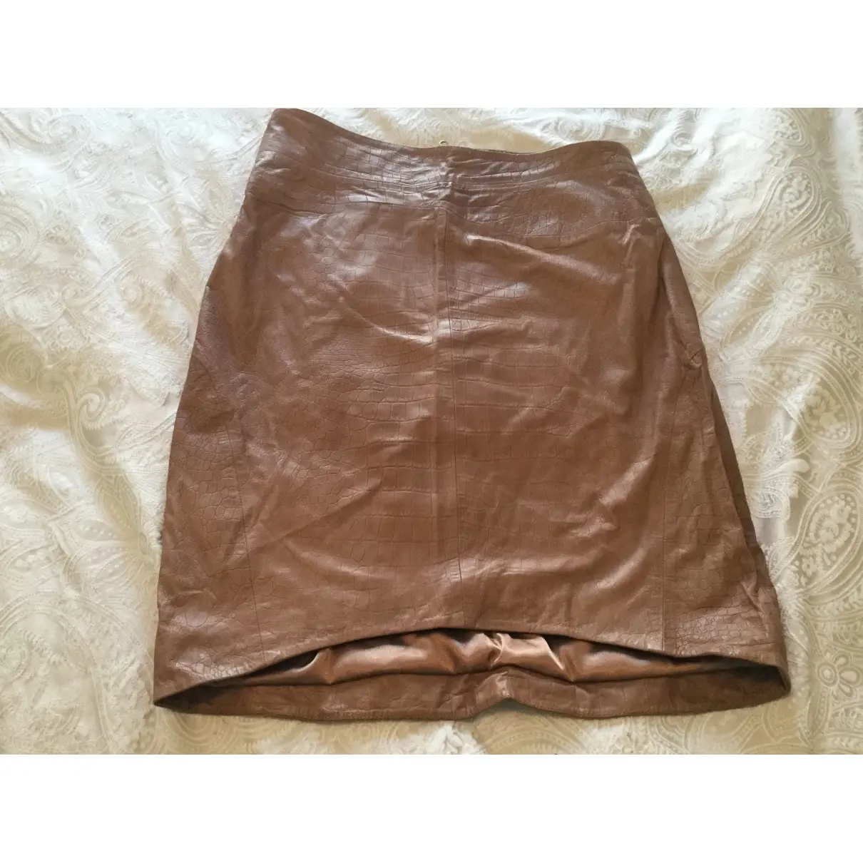 Bastyan Leather mid-length skirt for sale