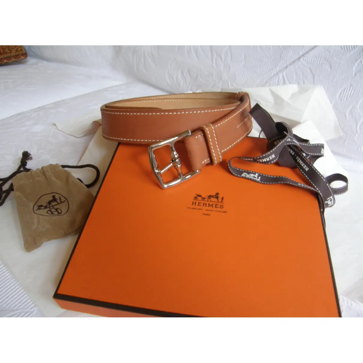 Brown Leather Belt Hermès