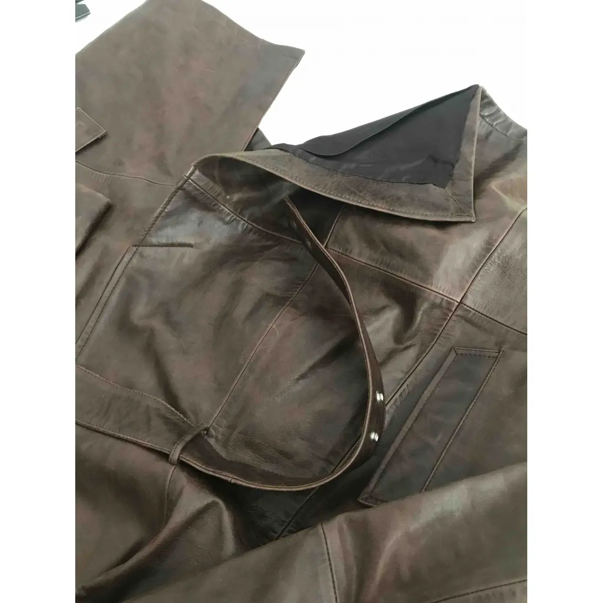 Leather coat Benetton - Vintage