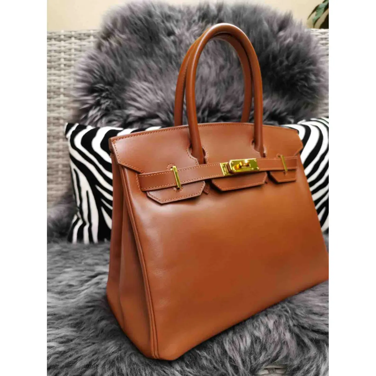 Birkin 30 leather handbag Hermès - Vintage