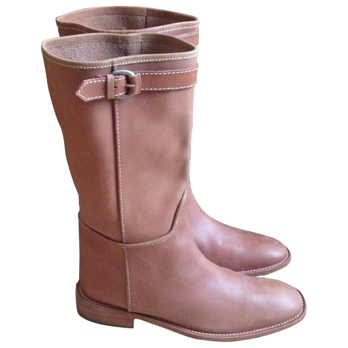 Max Mara Brown Leather Boots for sale
