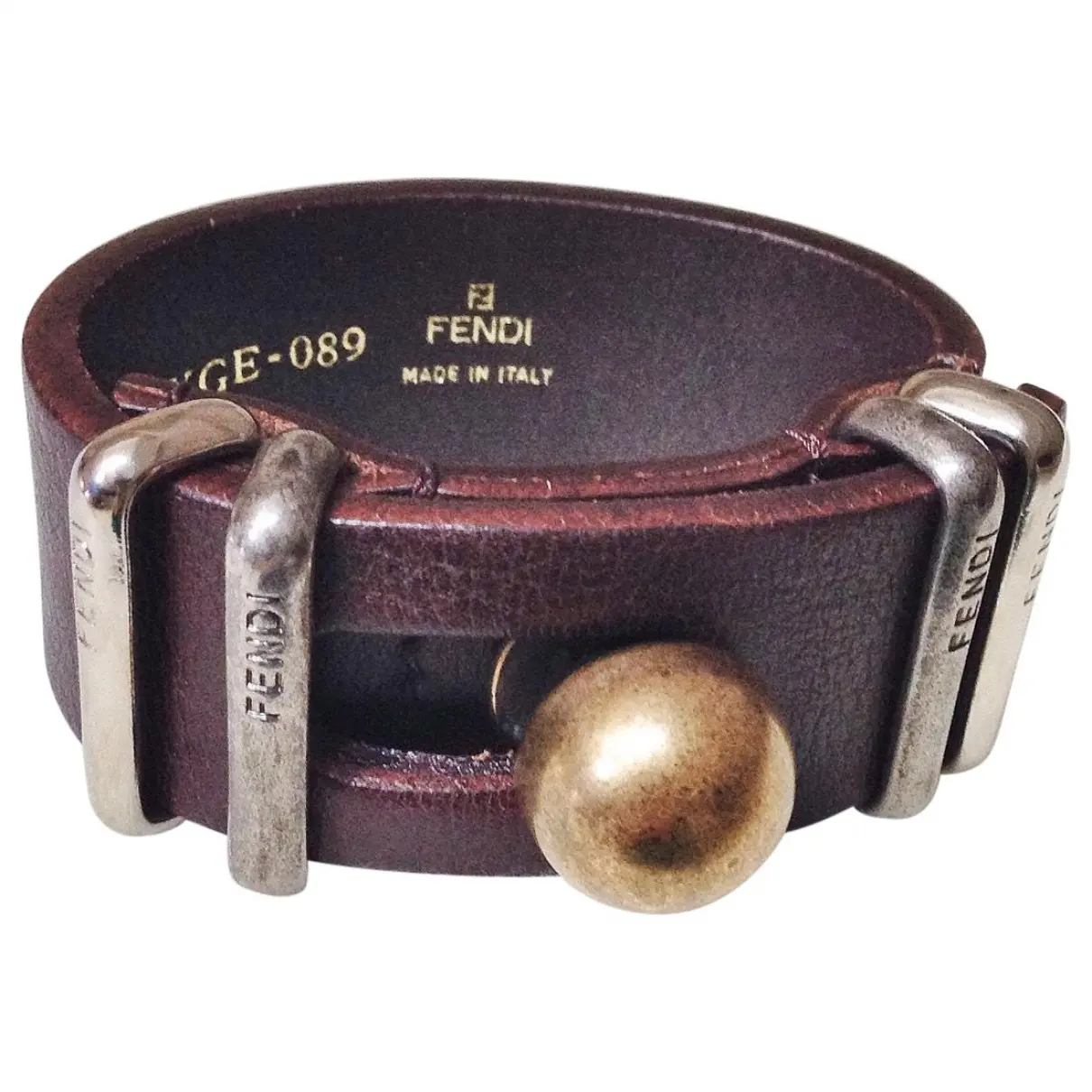 Brown Leather Bracelet Fendi