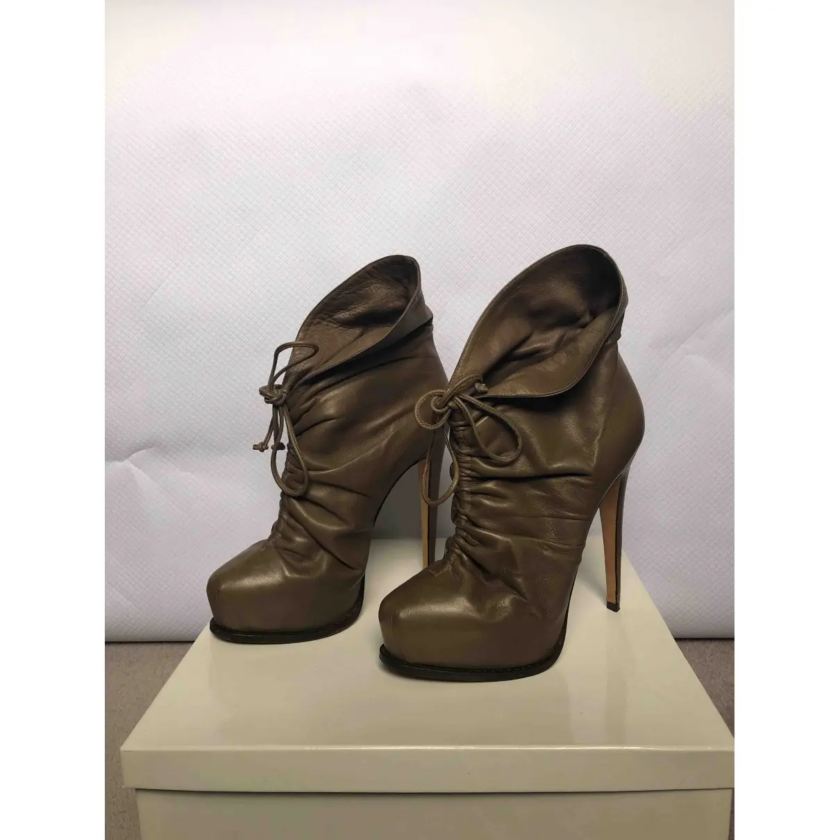 Brian Atwood Leather lace up boots for sale