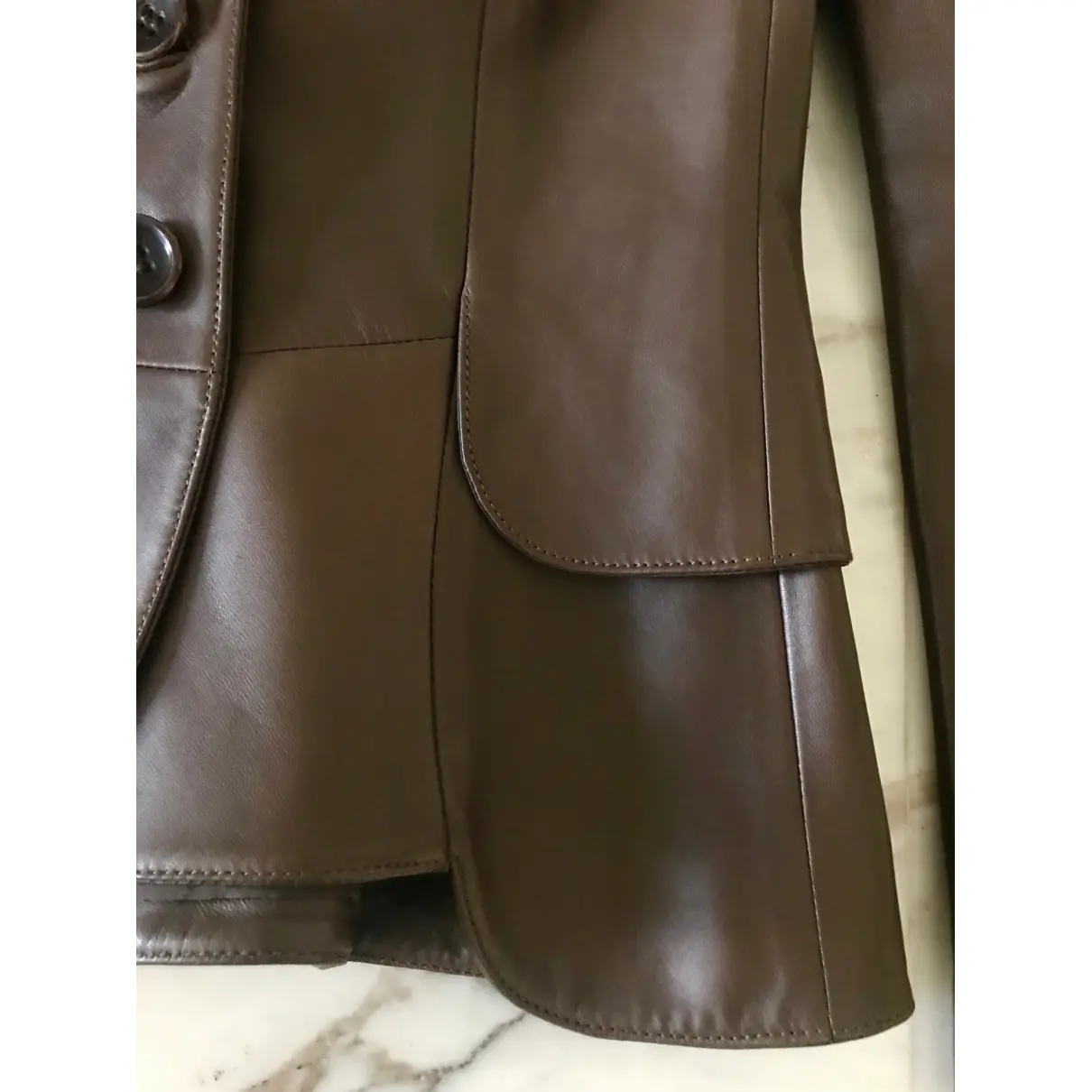Leather blazer Brioni