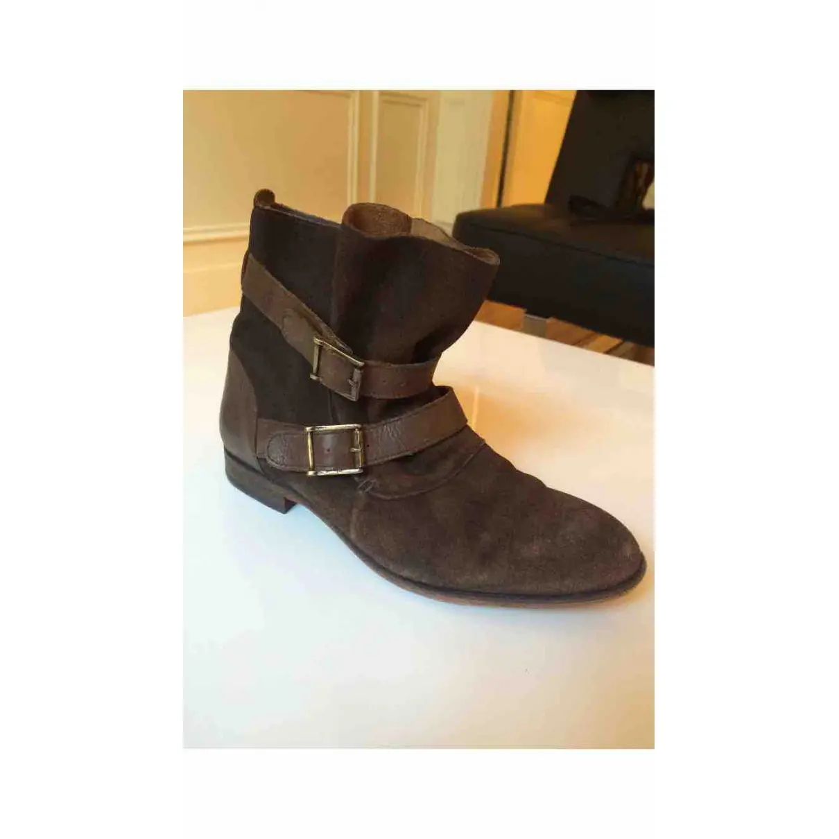 H by Hudson Leather buckled boots for sale
