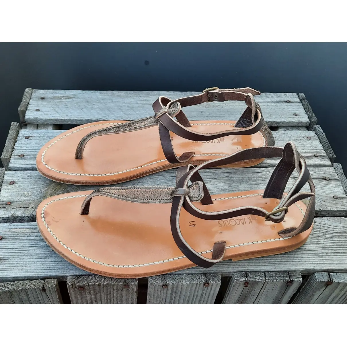 Buy K Jacques Buffon leather sandal online