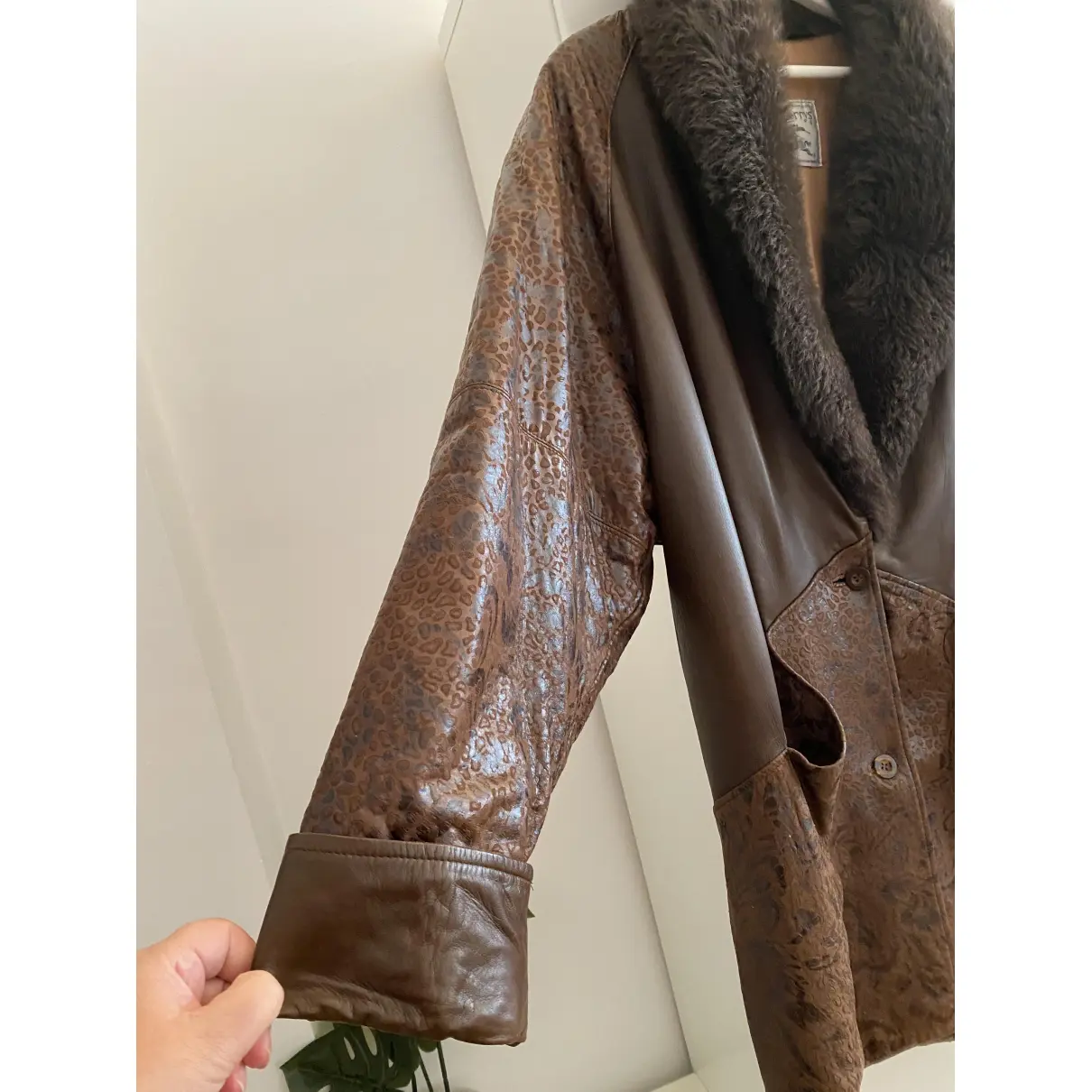 Leather coat Burberry - Vintage