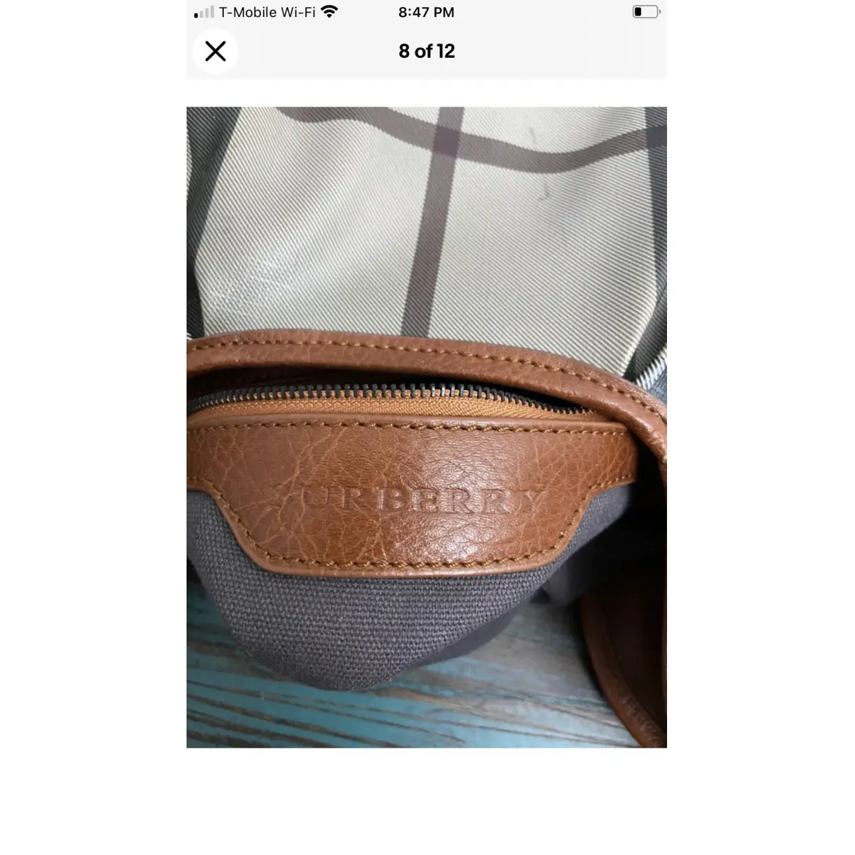 Leather handbag Burberry