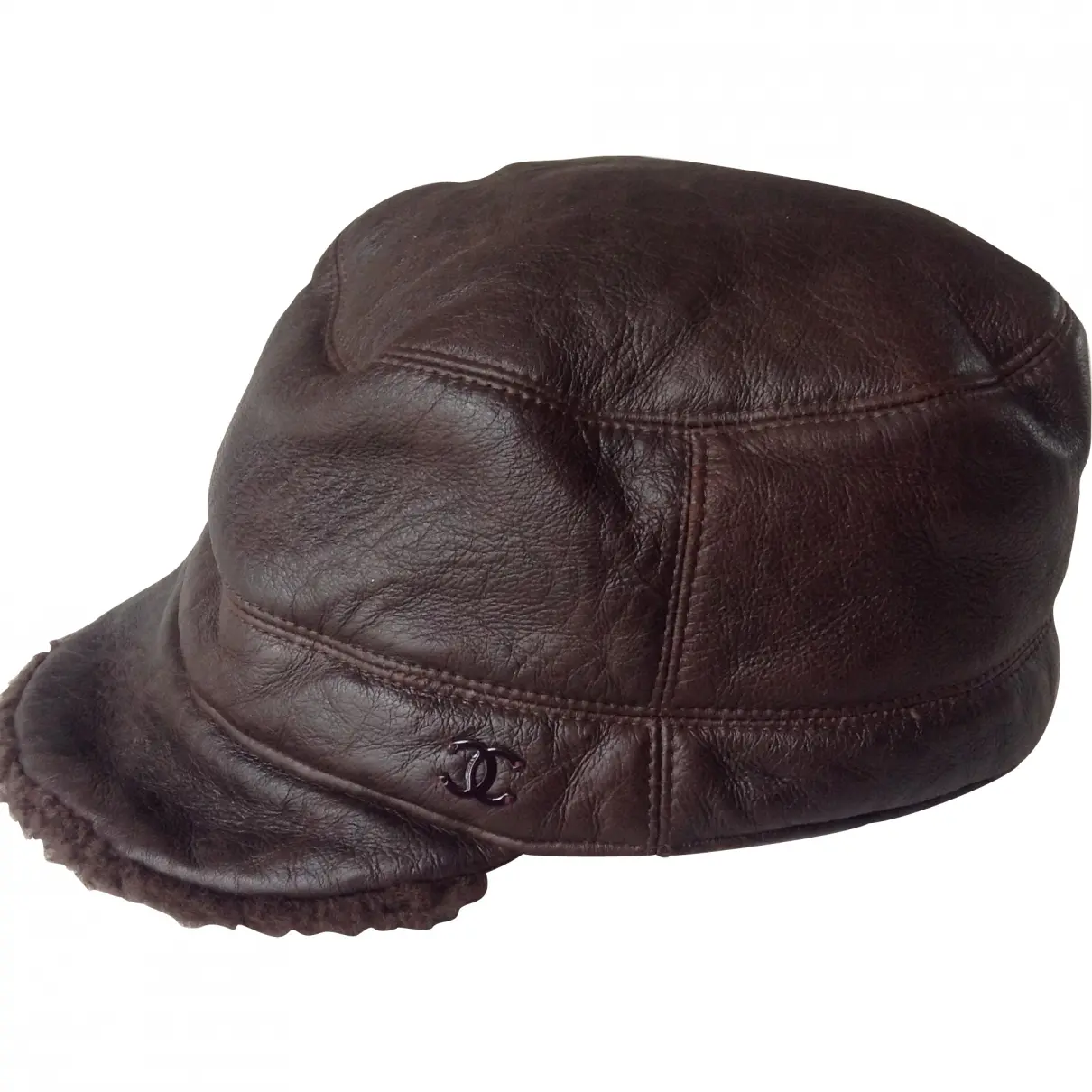 Brown Leather Hat Chanel