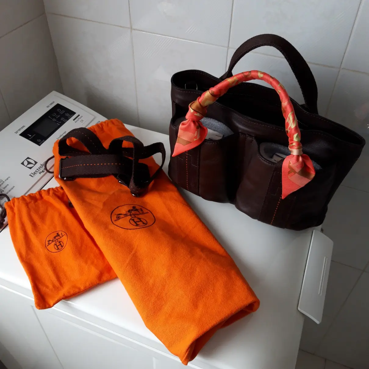 Caravane leather handbag Hermès