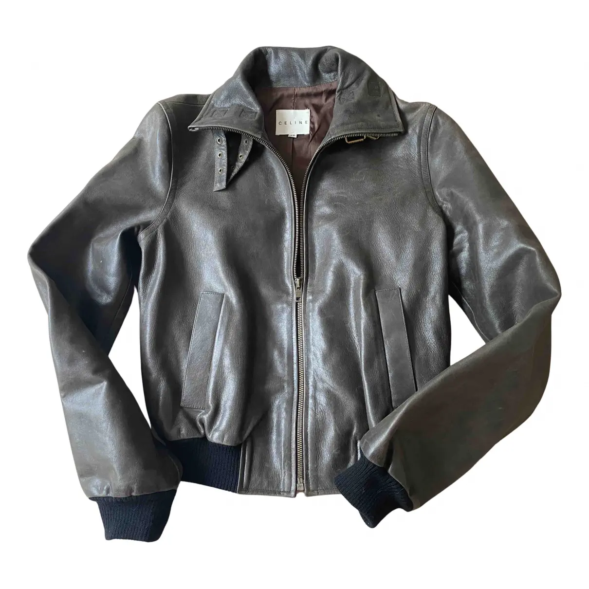 Leather biker jacket Celine