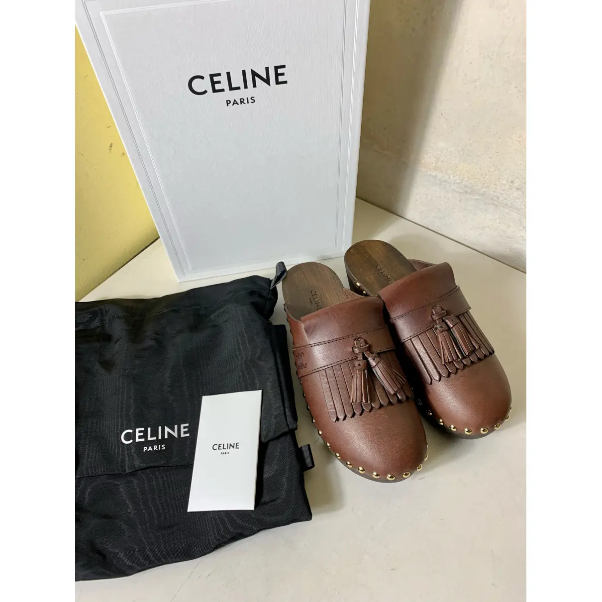 Buy Celine Leather mules & clogs online