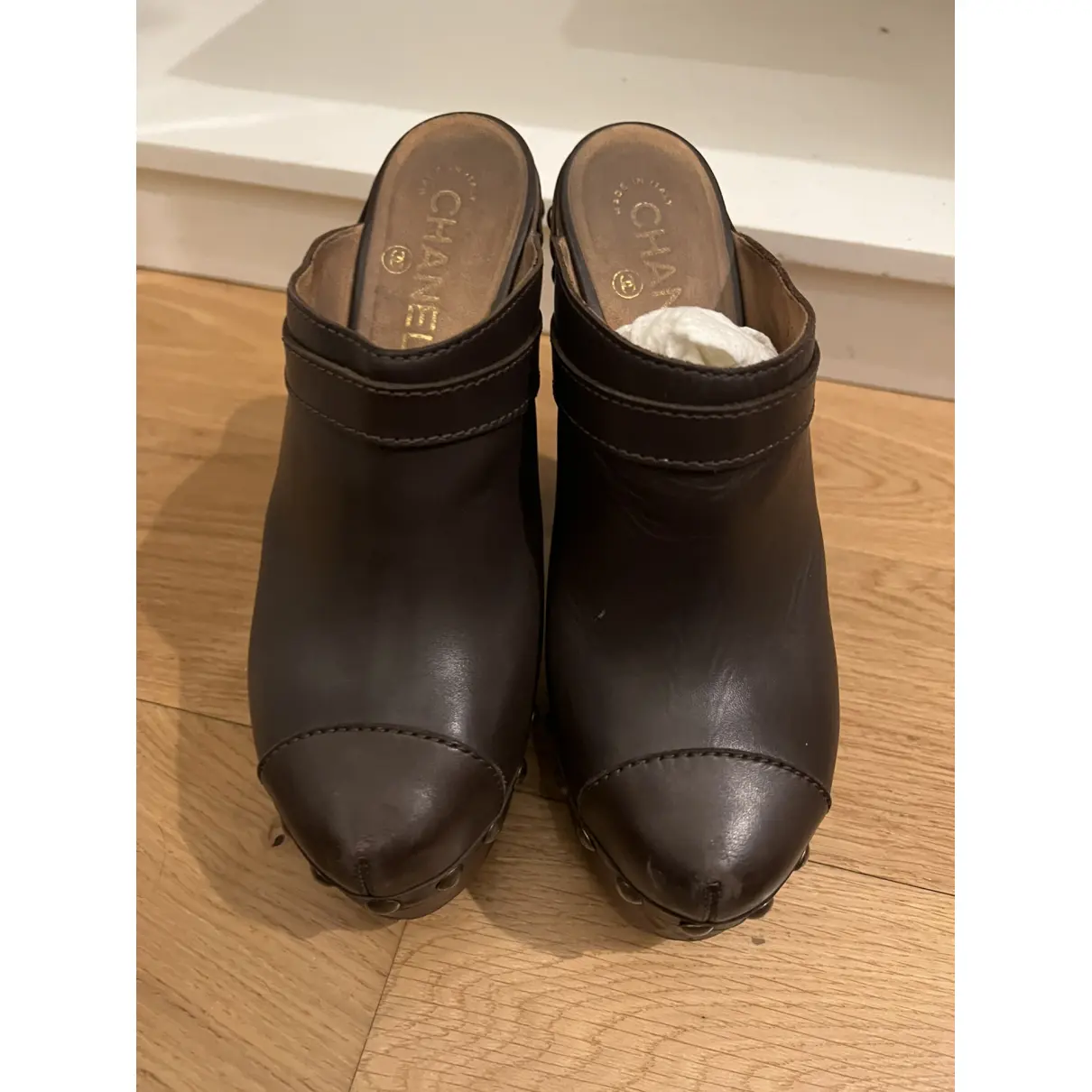 Buy Chanel Leather mules & clogs online