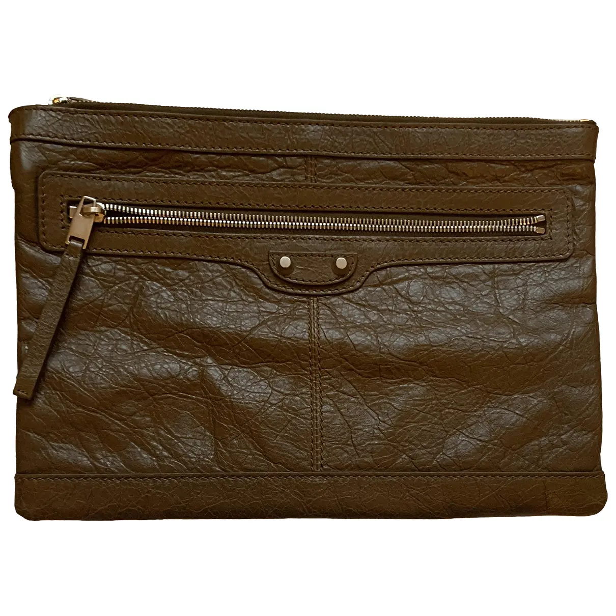 Classic Metalic leather clutch bag Balenciaga