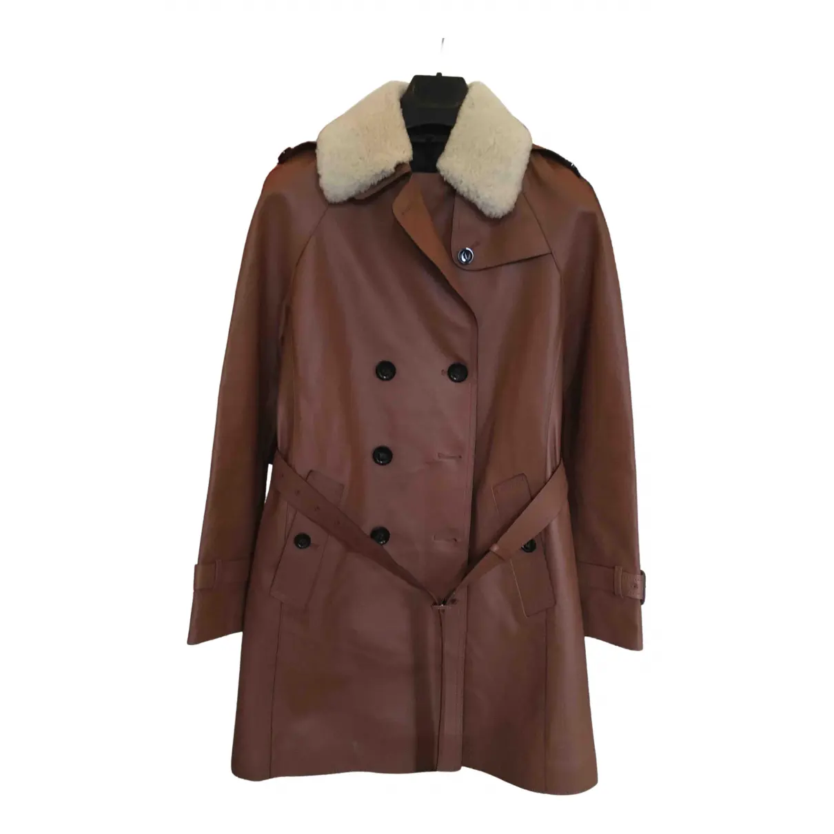 Leather trench coat Coach