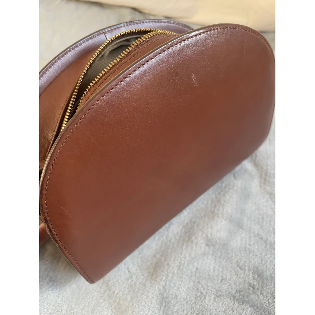 Demi-lune leather crossbody bag APC