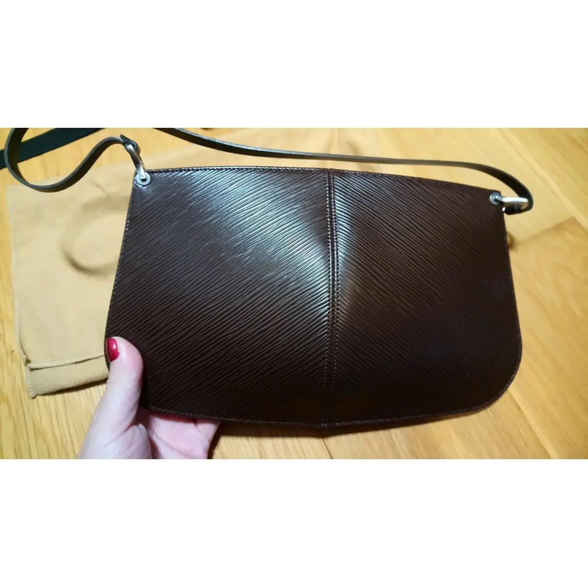 Louis Vuitton Demi Lune leather clutch bag for sale - Vintage