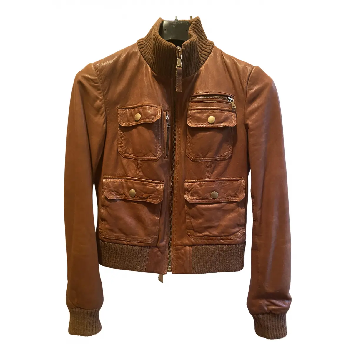 Leather biker jacket D&G - Vintage