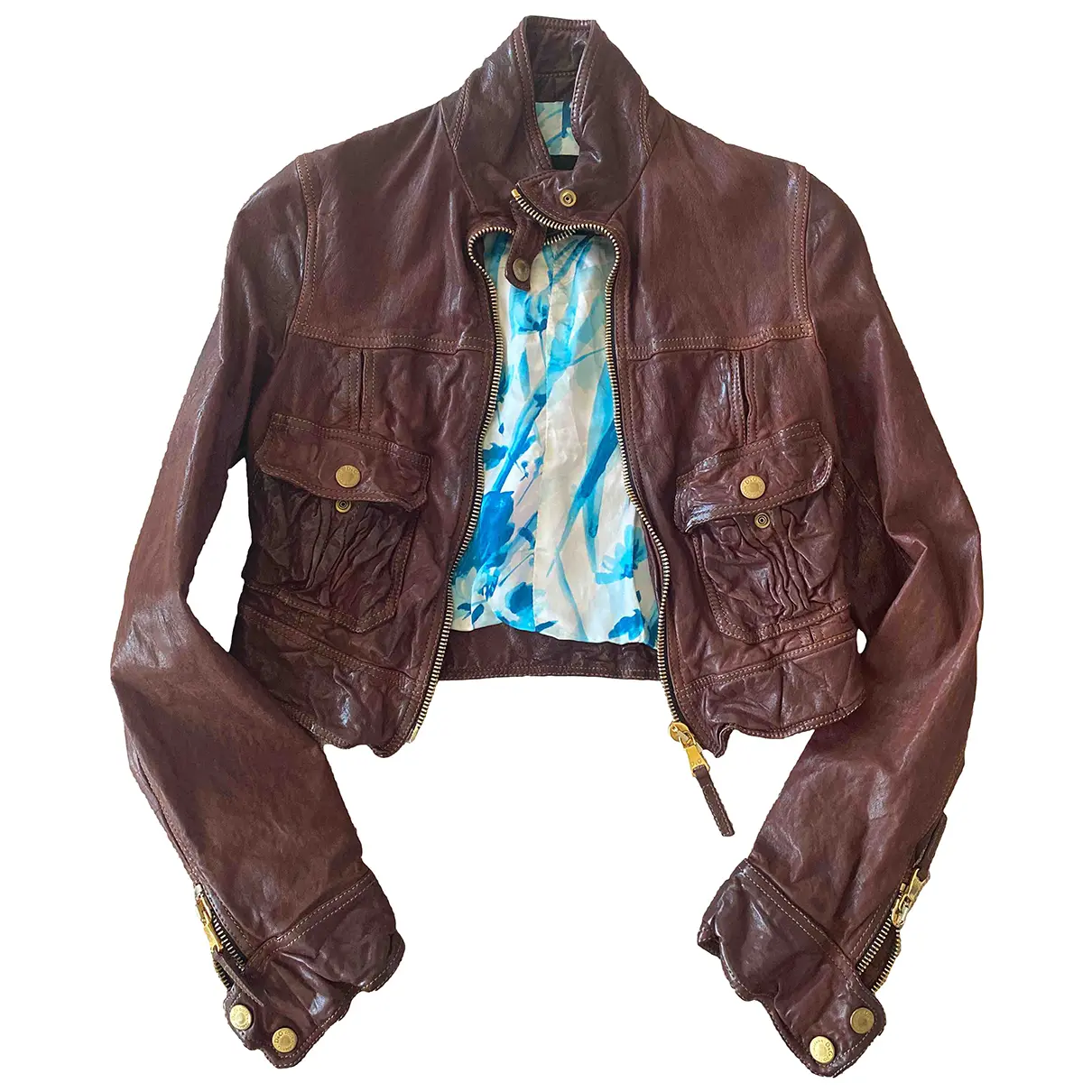 Leather biker jacket D&G