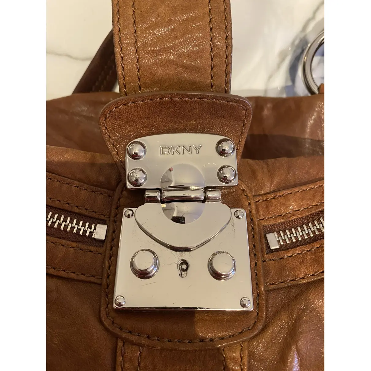 Leather handbag Dkny - Vintage