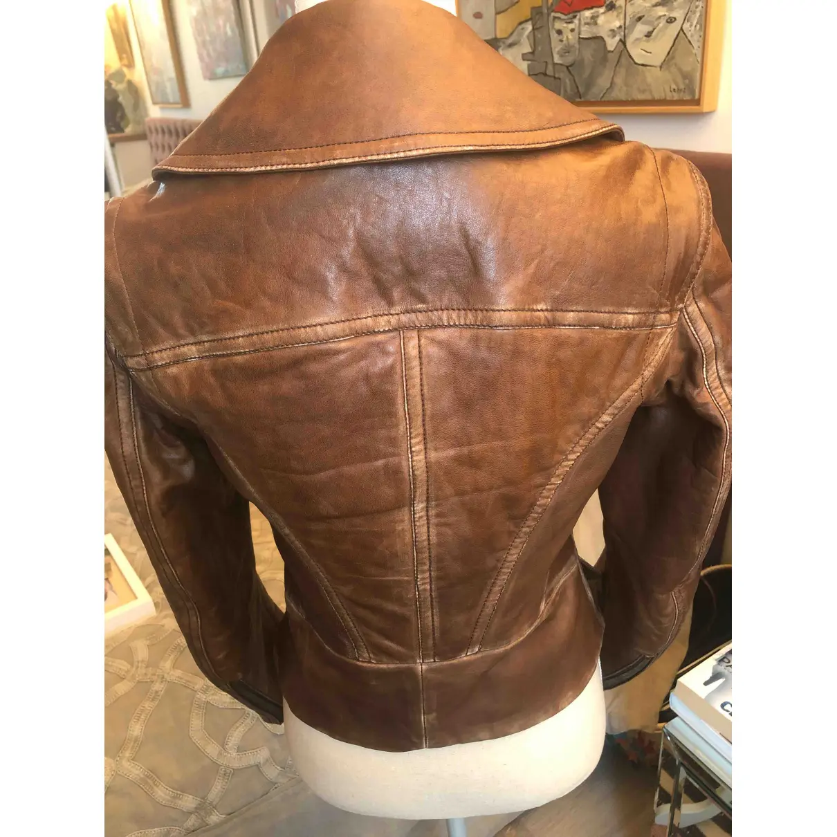 Buy Donna Karan Leather biker jacket online