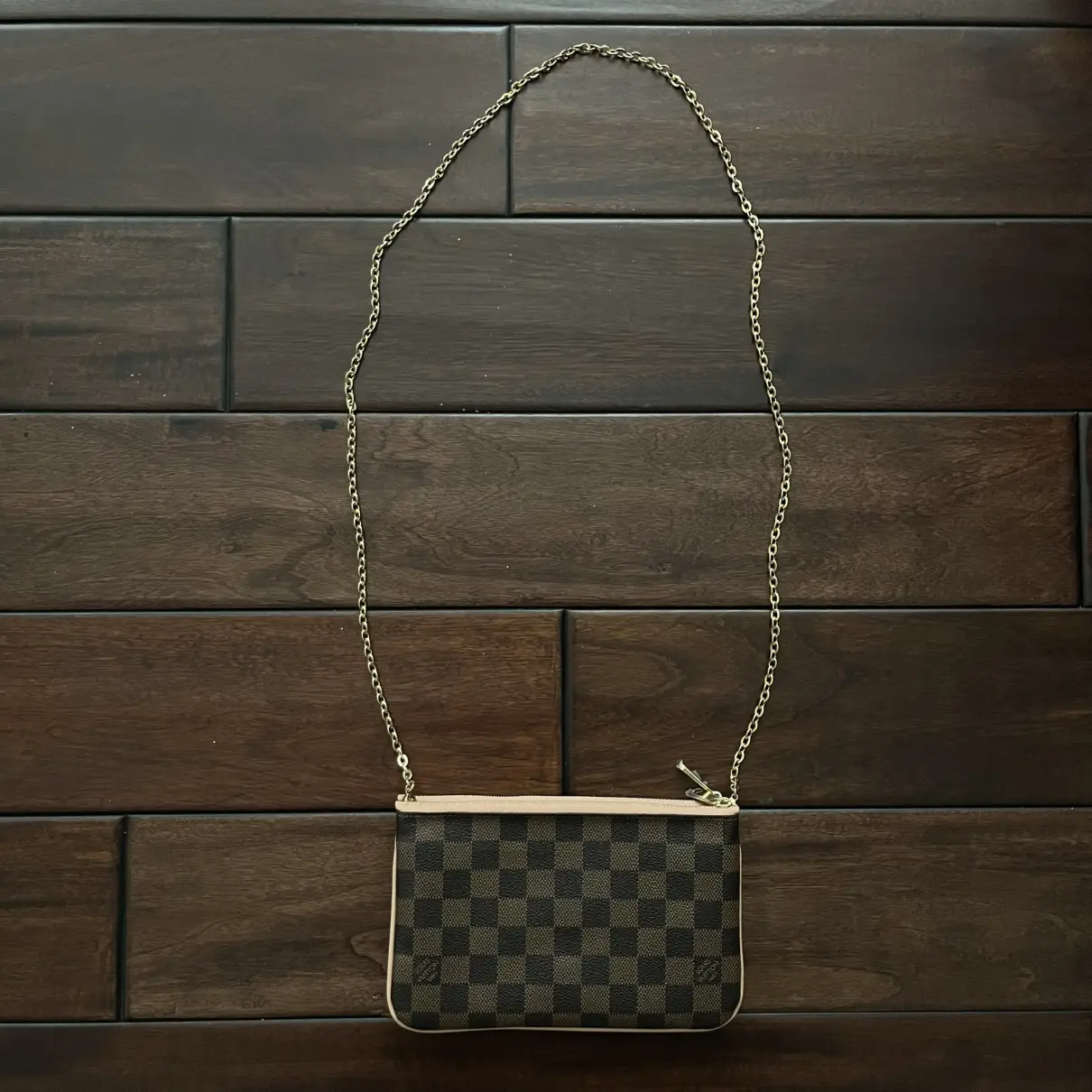 Double zip leather crossbody bag Louis Vuitton