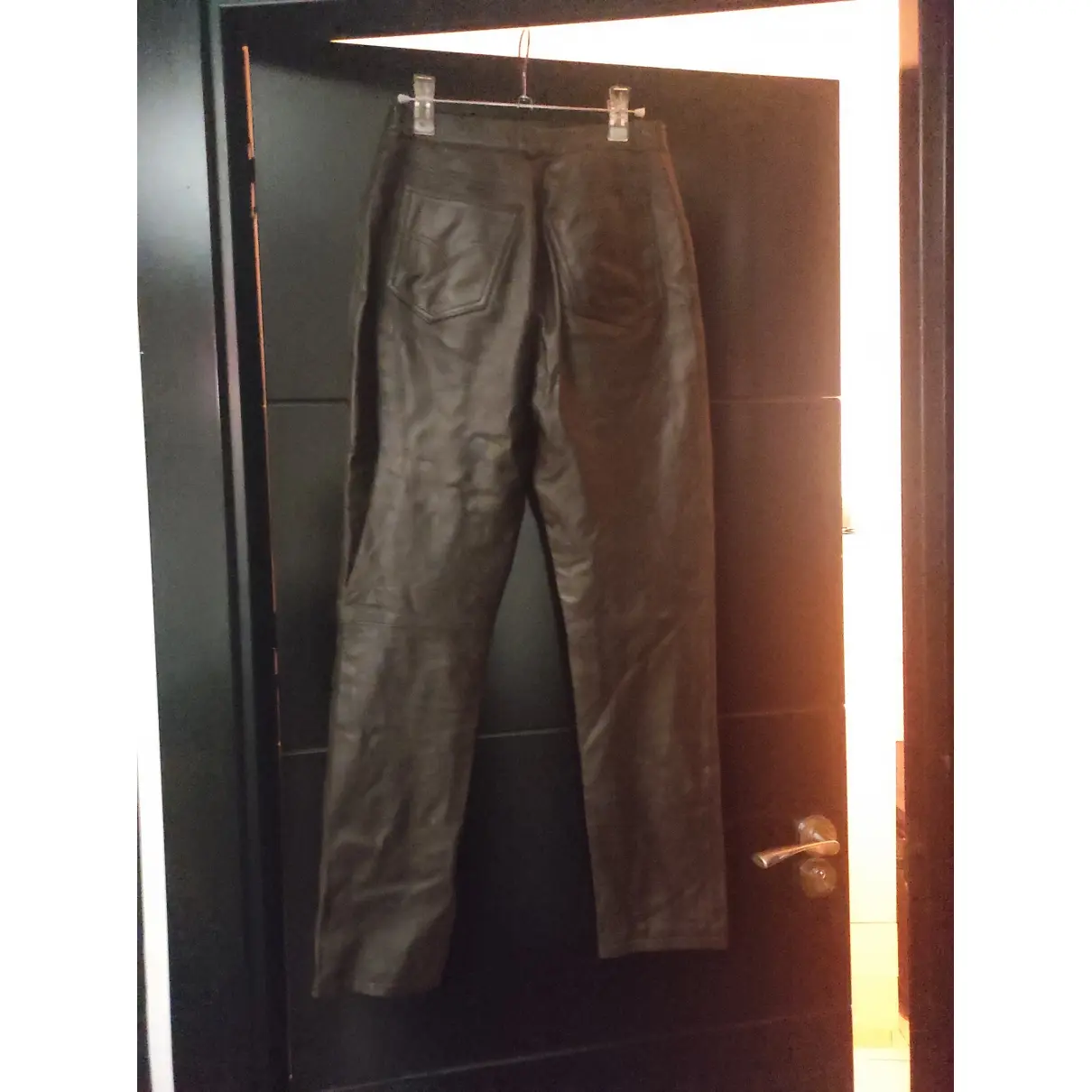 Buy EL CORTE INGLES Leather straight pants online - Vintage