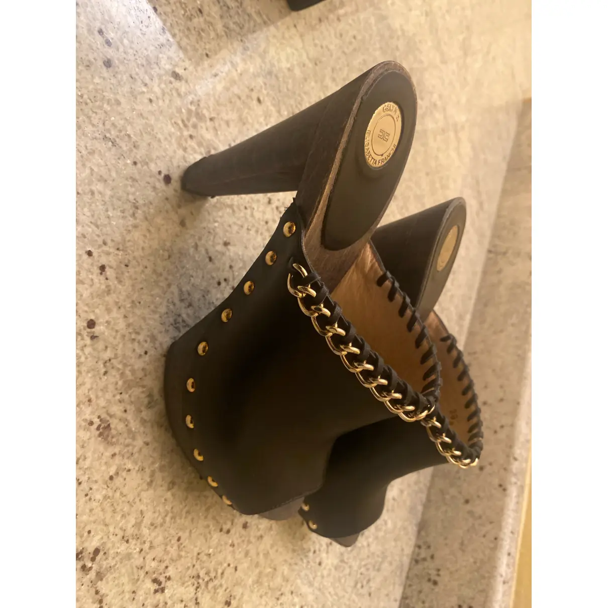 Buy Elisabetta Franchi Leather mules & clogs online
