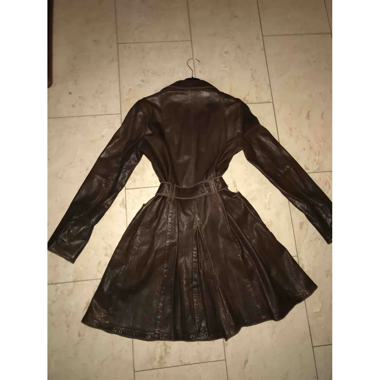 Leather trench coat Emporio Armani