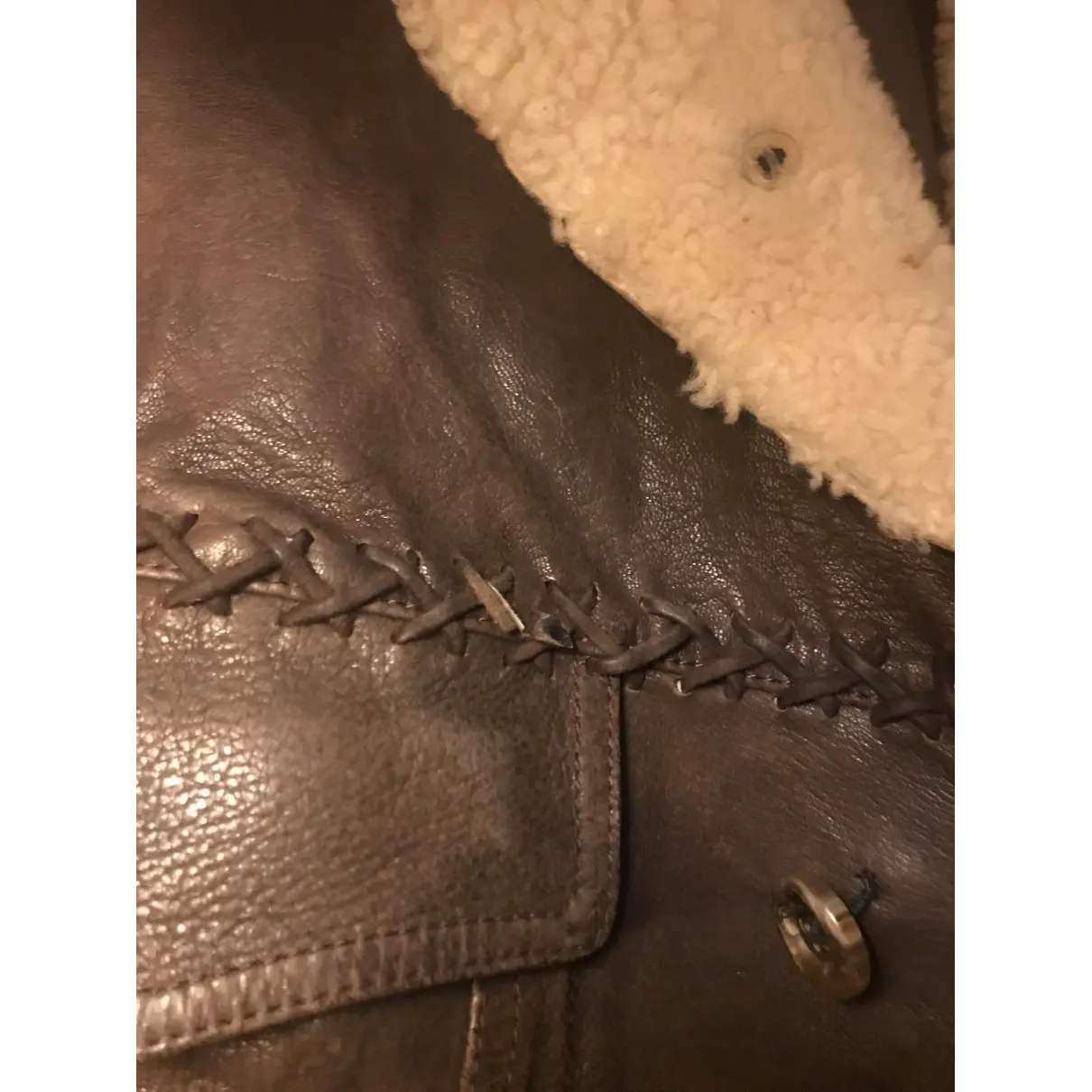 Leather coat ERMANNO DAELLI
