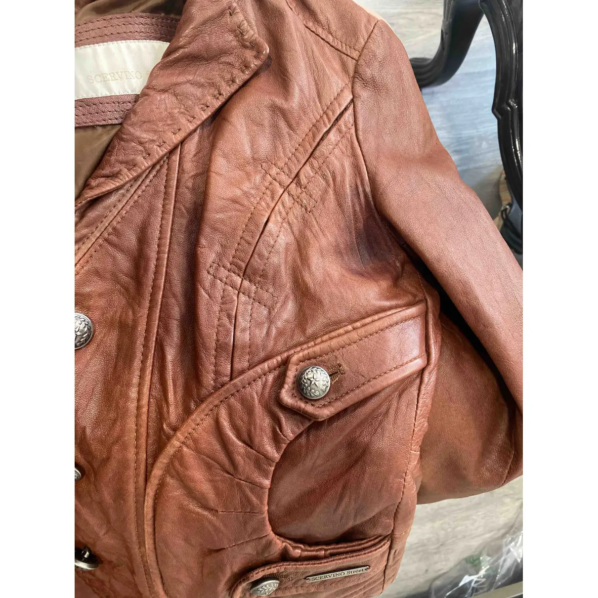 Leather blazer Ermanno Scervino