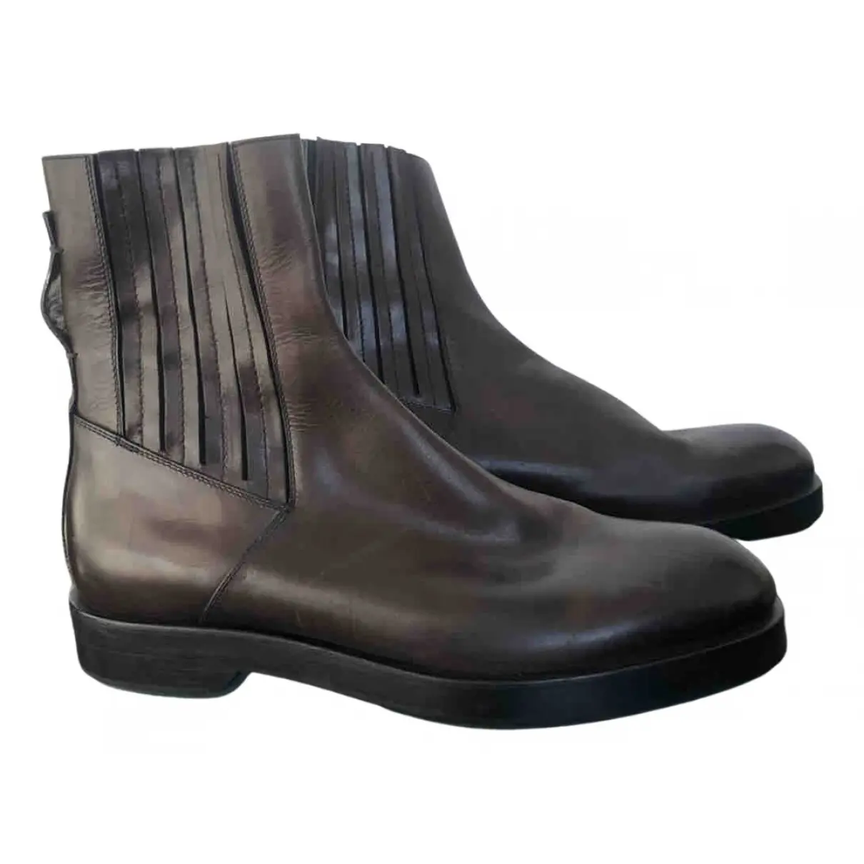 Leather boots Ermenegildo Zegna