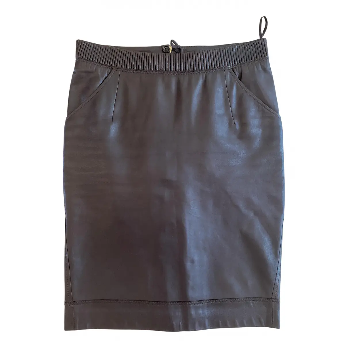 Leather mid-length skirt Escada