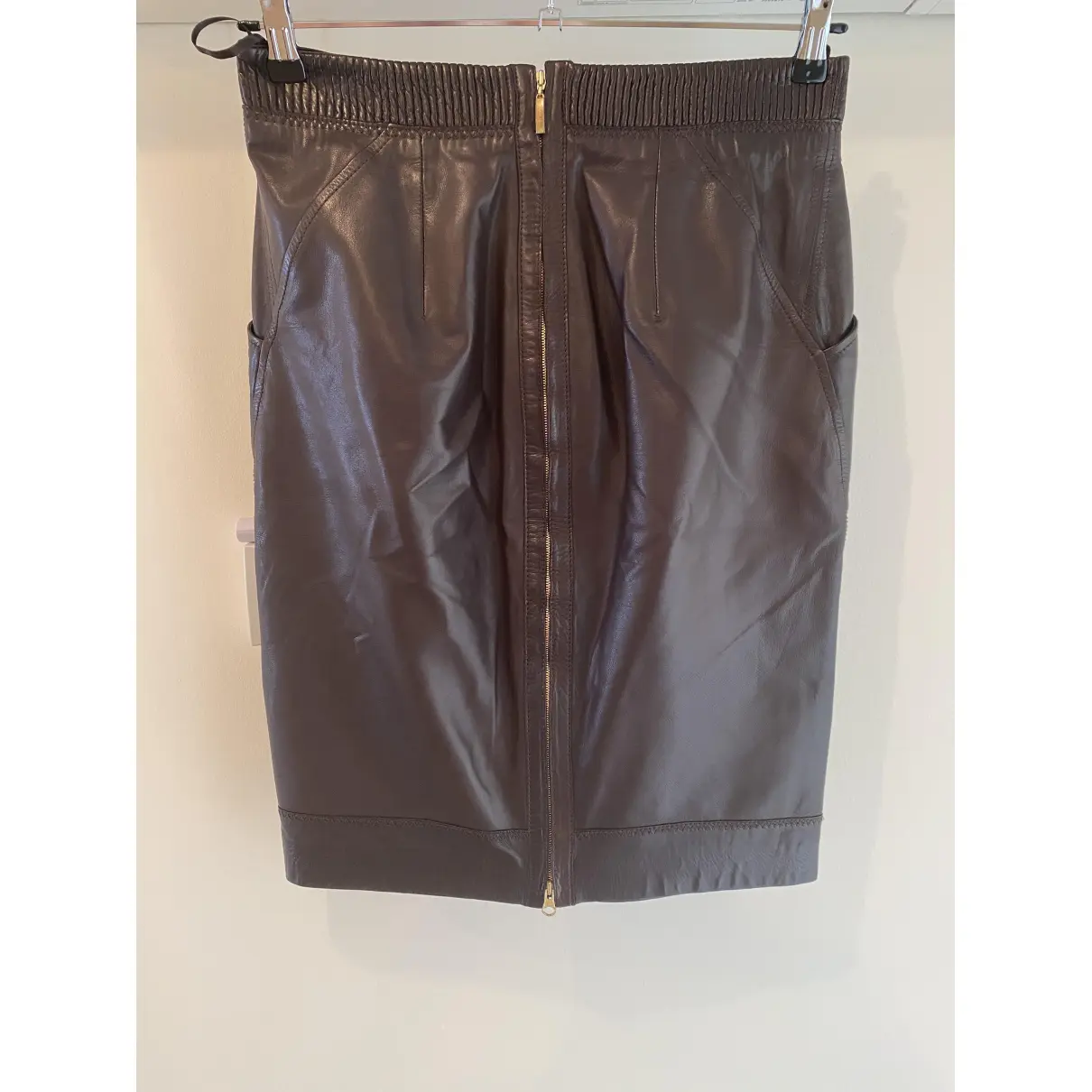 Buy Escada Leather mid-length skirt online