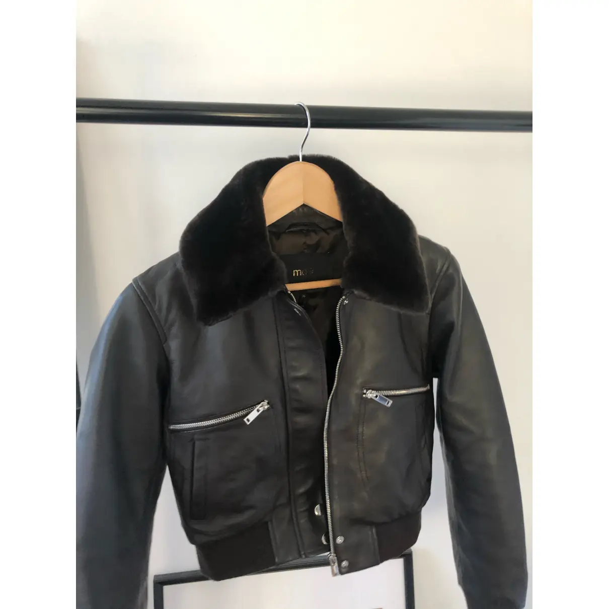 Fall Winter 2020 leather jacket Maje