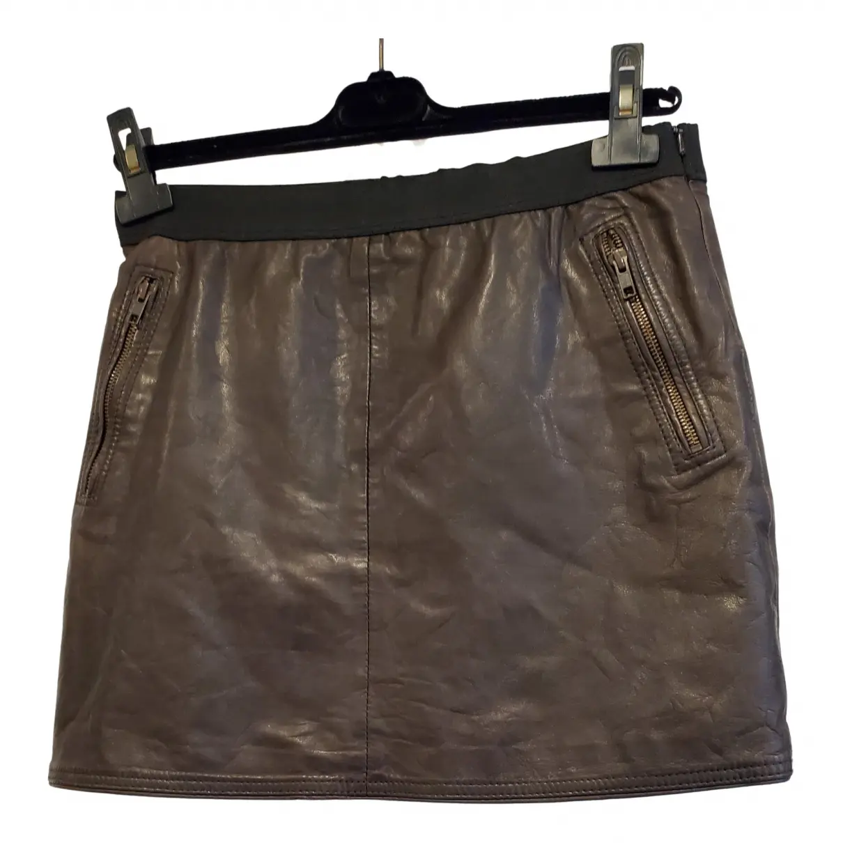 Fall Winter 2020 leather mini skirt Sandro