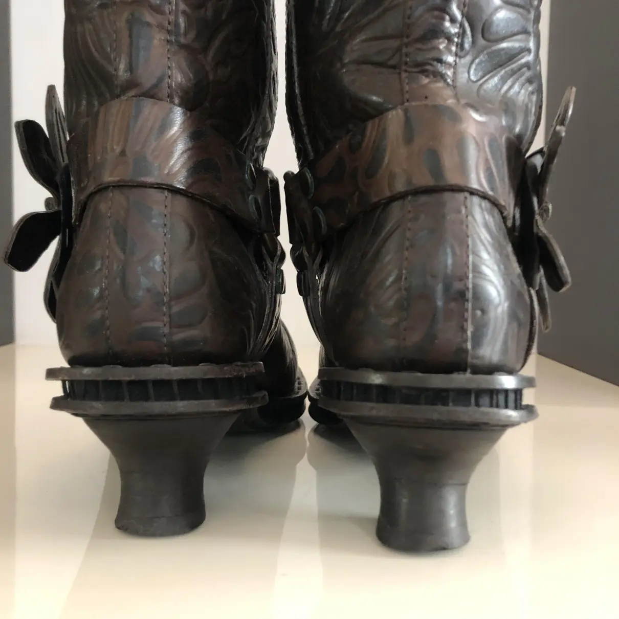 Leather western boots Fendi - Vintage