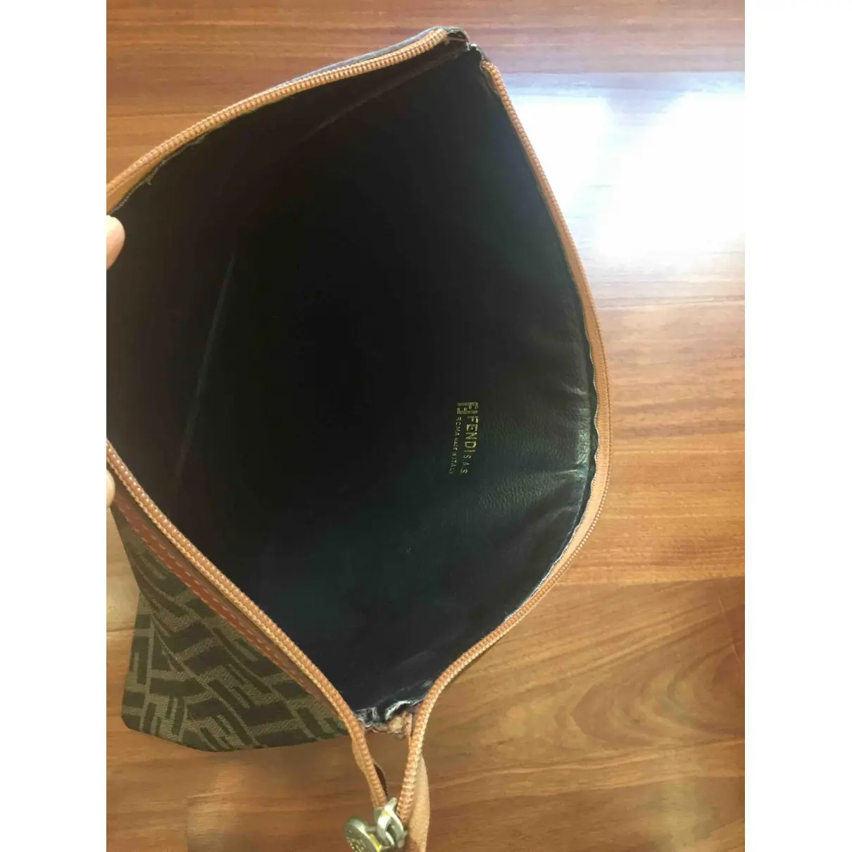 FF leather clutch bag Fendi - Vintage