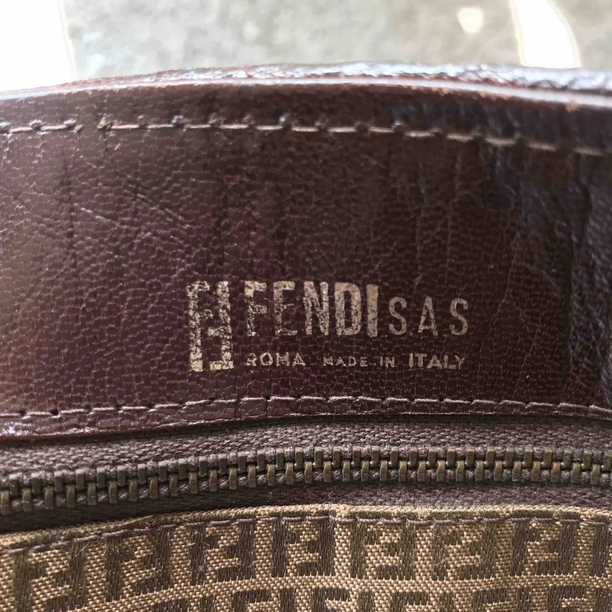 FF leather handbag Fendi - Vintage