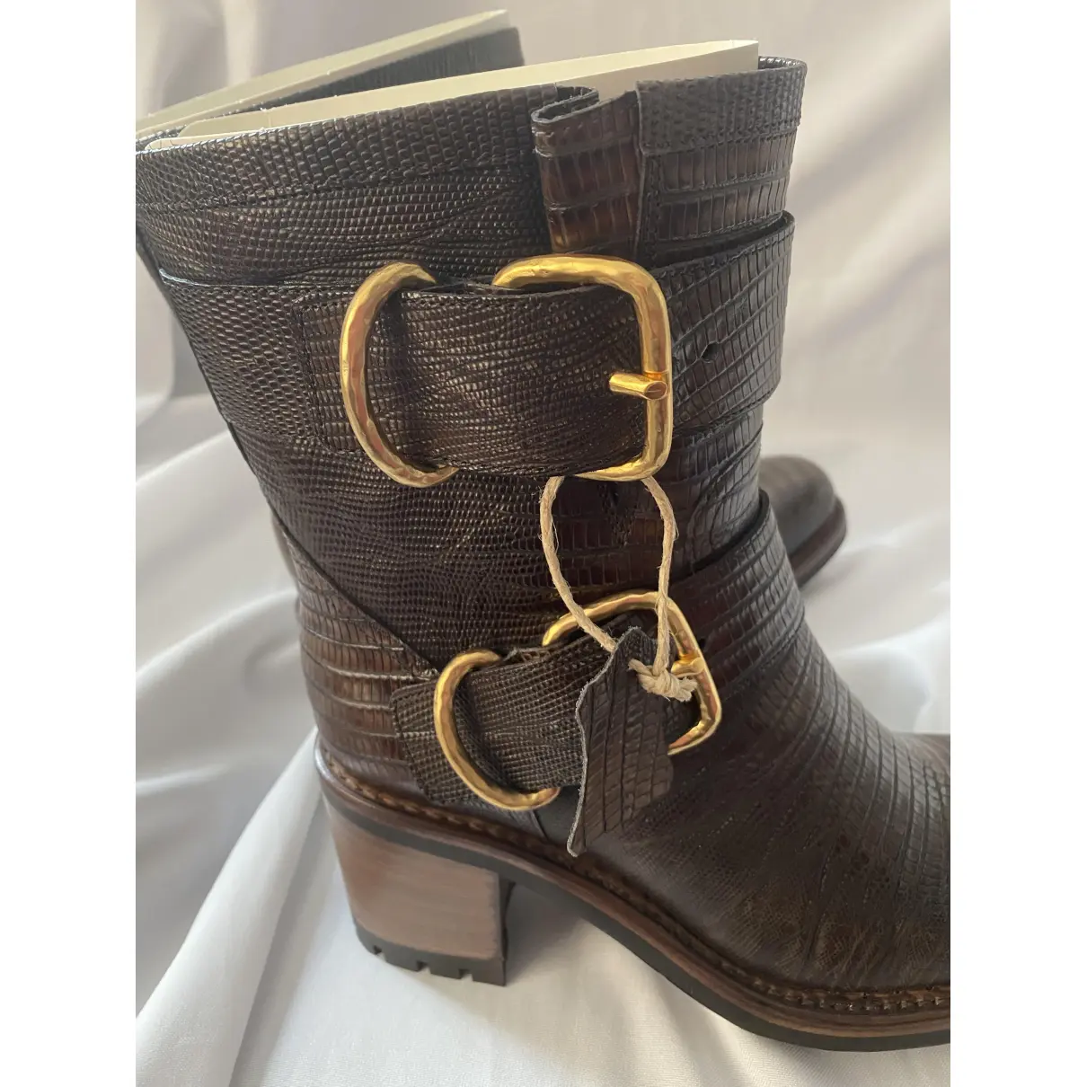 Leather buckled boots Free Lance