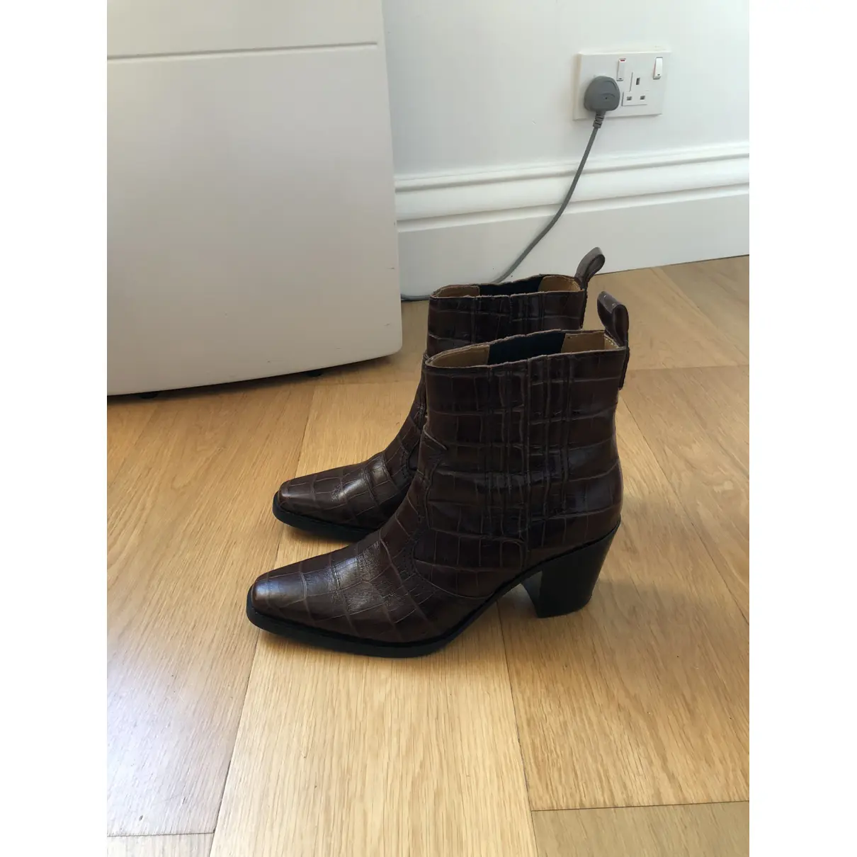 Buy Ganni Leather ankle boots online