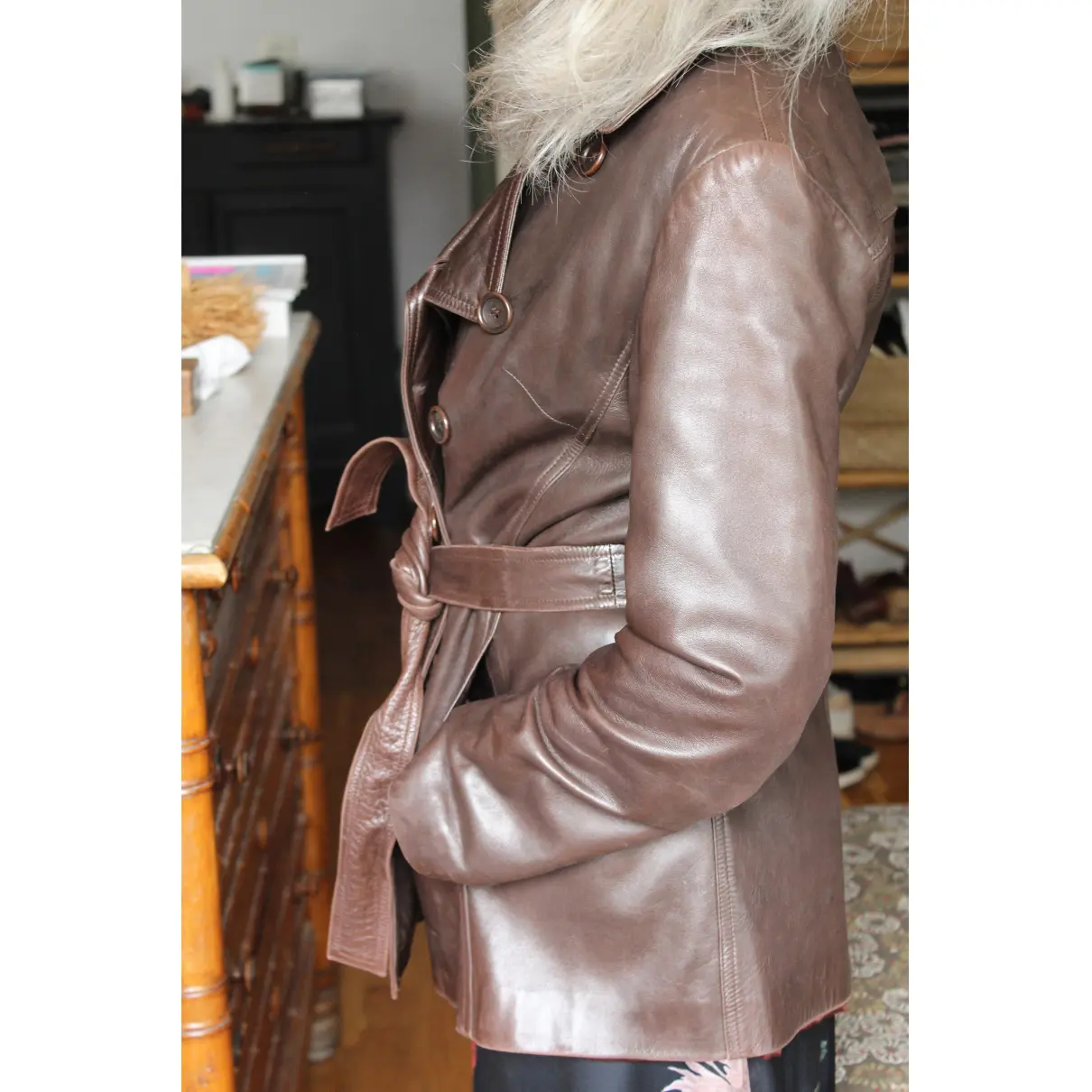 Leather trench coat Gerard Darel - Vintage