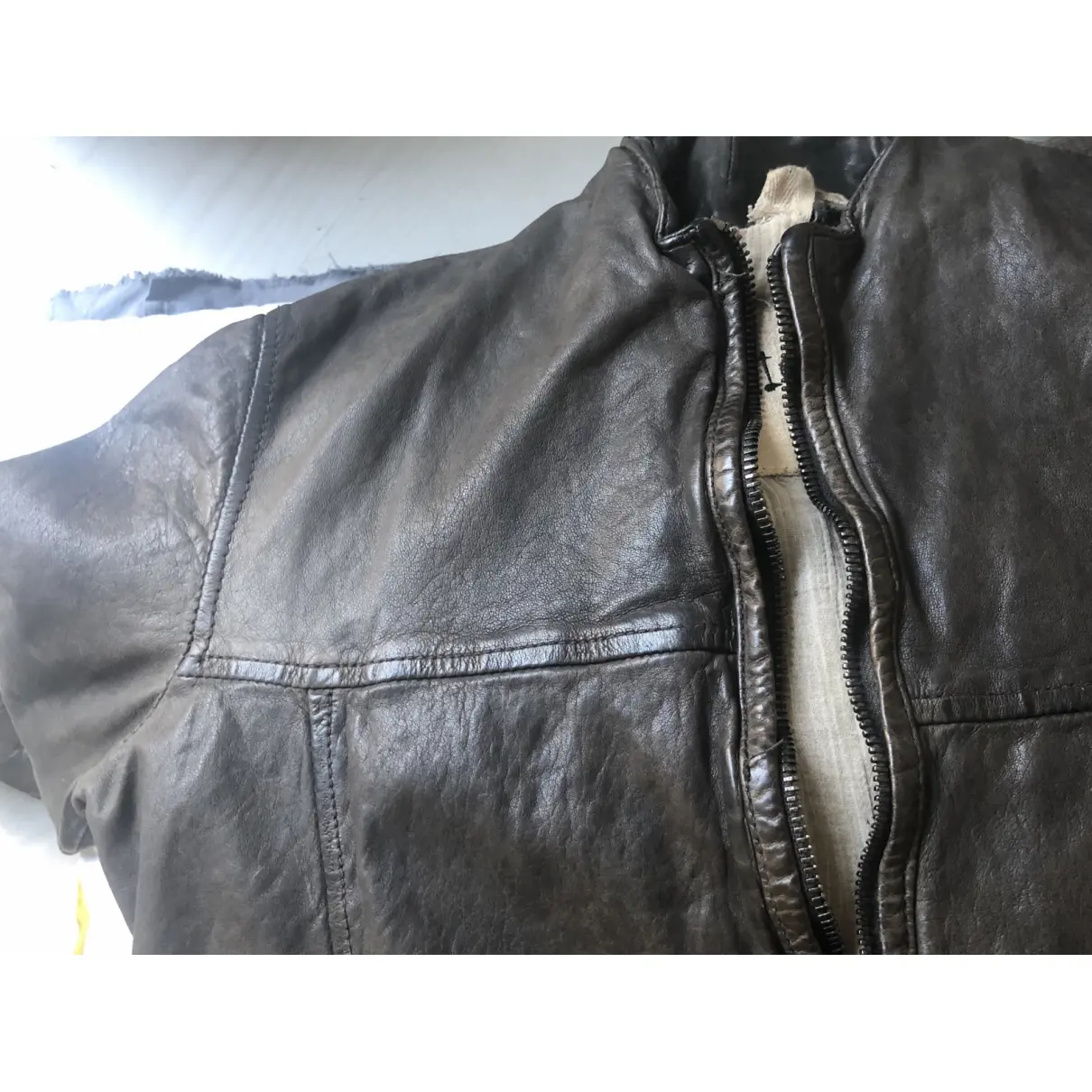 Leather biker jacket GIORGIO BRATO