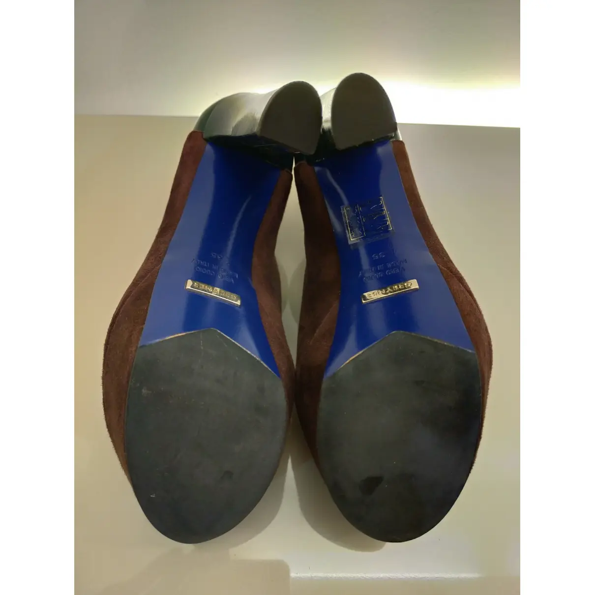 Buy Grey Mer Leather heels online