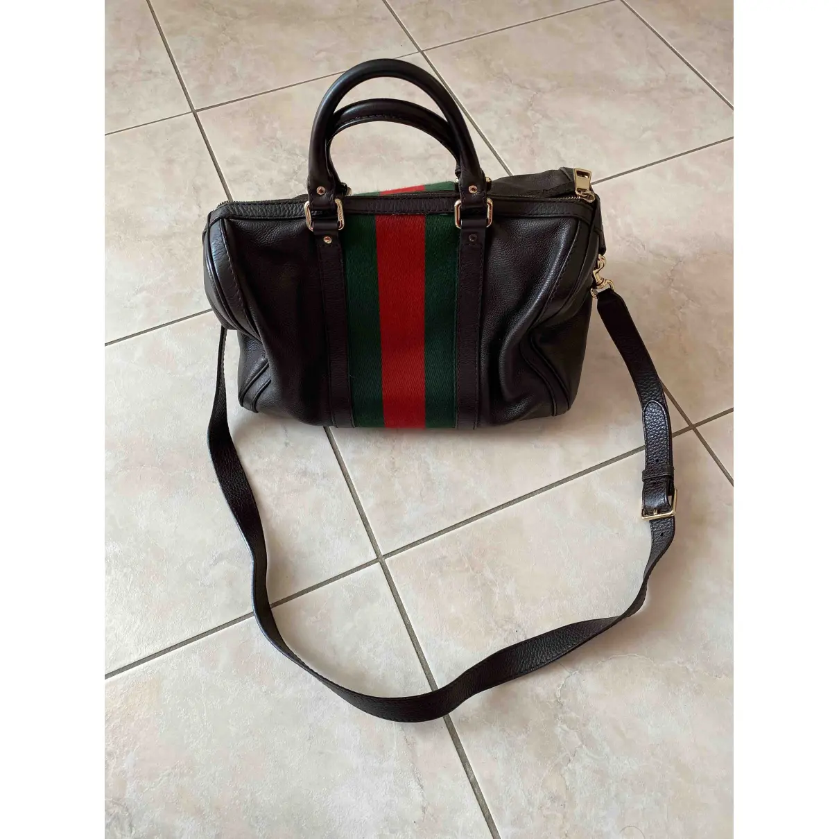 Buy Gucci Leather bowling bag online